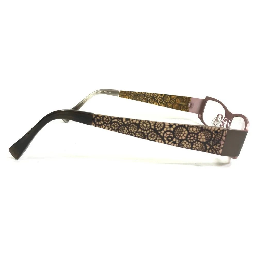 Lafont Eyeglasses Frames ATMOSPHERE 275 Black Pink Floral Rectangular 50-17-135
